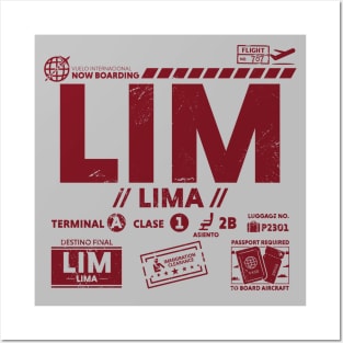 Vintage Lima LIM Airport Code Travel Day Retro Travel Tag B Posters and Art